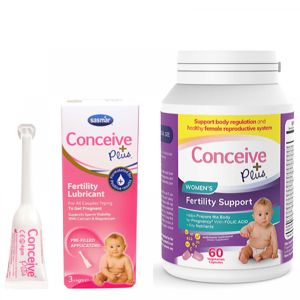 Conceive Plus Women's Fertility Support 60 Caps + 3 Lubricant Applicators (GB)